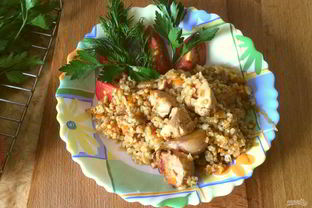 Плов из булгура с куриной грудкой