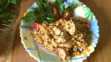 плов из булгура с куриной грудкой