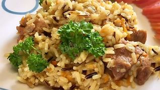 Плов из дикого риса с мясом