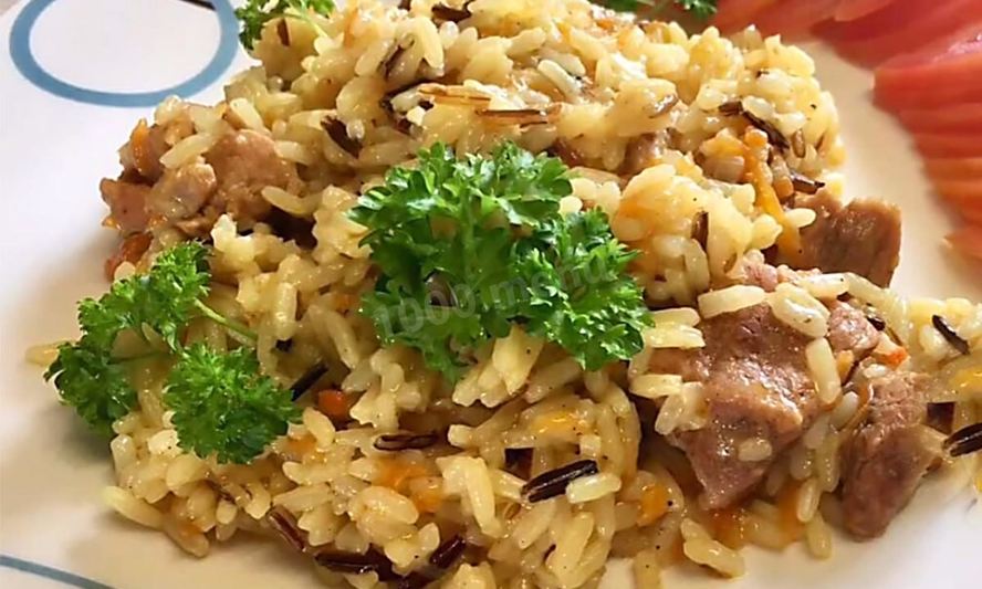 Рецепт плов из дикого риса с мясом