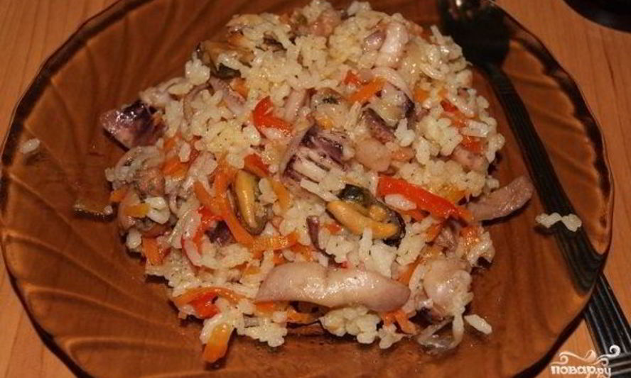 Рецепт плов из морского коктейля