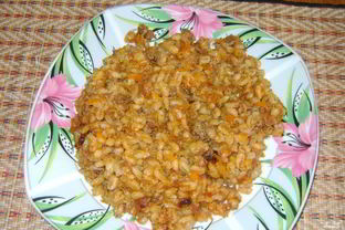 Плов из перловки в мультиварке