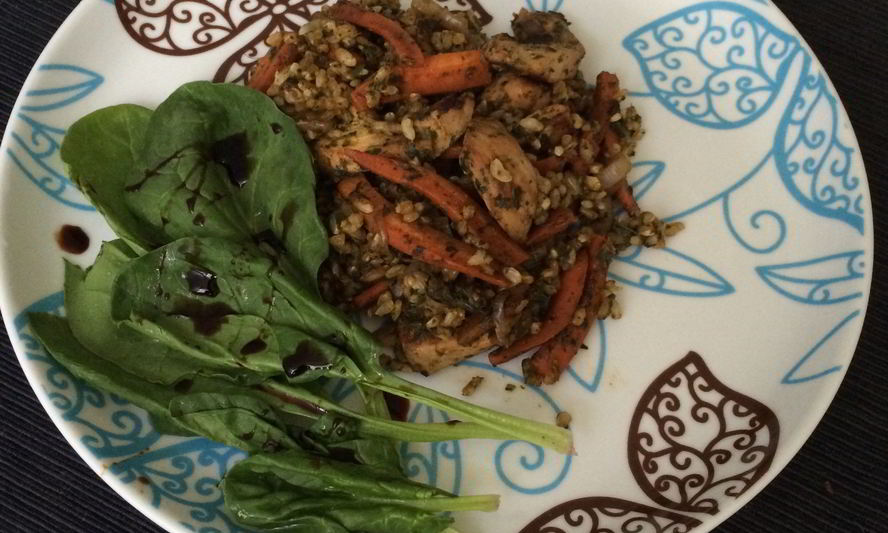 Рецепт плов из цельнозернового риса и шпината