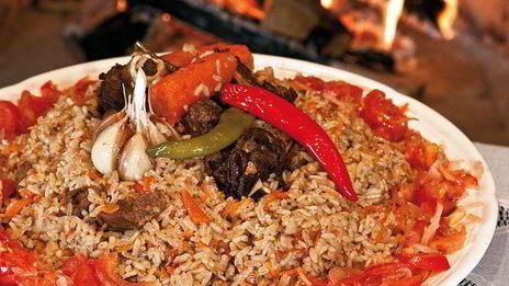 плов по-фергански в сковороде вок