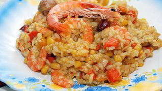 Плов с креветками