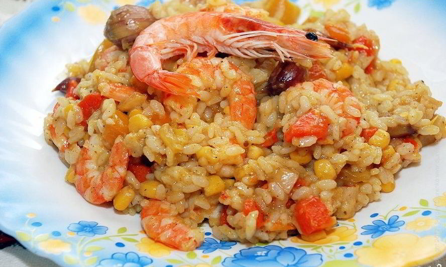 Рецепт плов с креветками