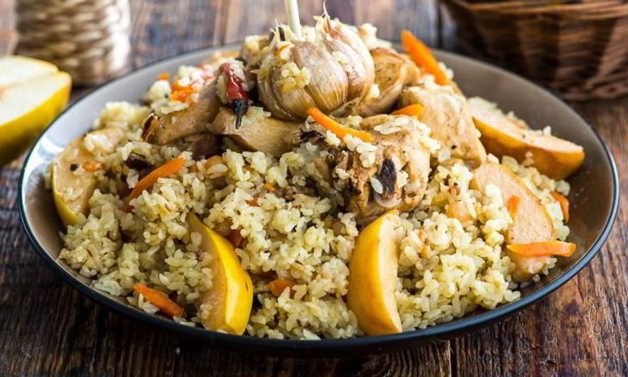 Рецепт плов с курицей и айвой