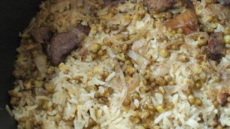 плов с машем и телятиной