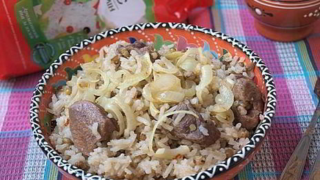 плов с машем и телятиной