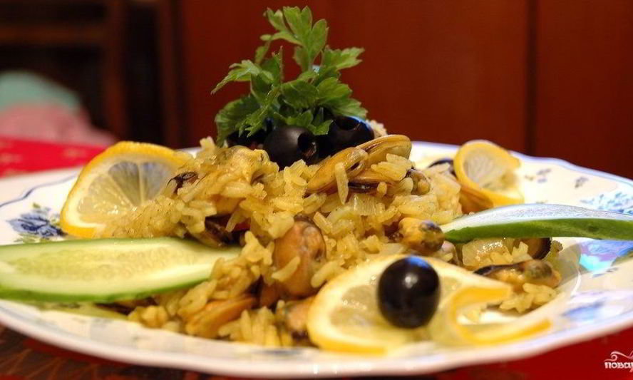 Рецепт плов с мидиями в мультиварке