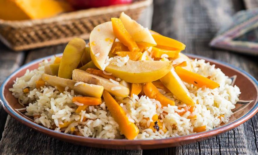 Рецепт плов с тыквой и айвой