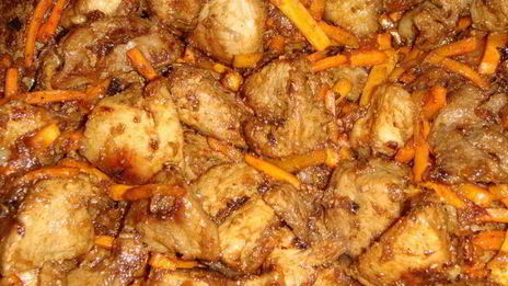 плов со свининой и яблоками