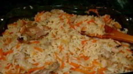 плов в духовке с курицей