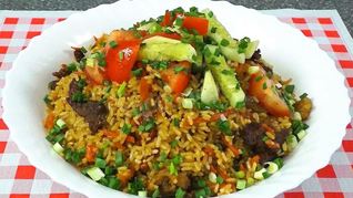 Плов в сковороде вок