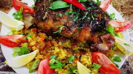 разобранный плов с бараниной