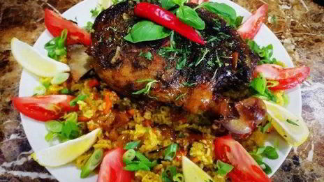 разобранный плов с бараниной