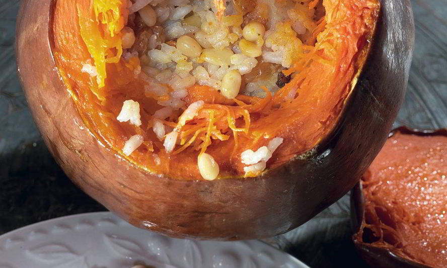 Рецепт тыква, фаршированная сладким пловом