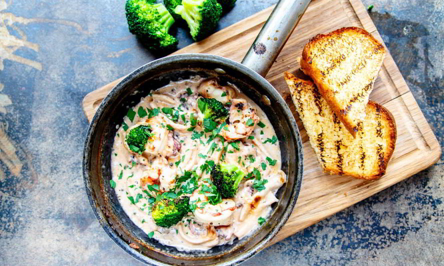 Рецепт рагу из морепродуктов с соусом зеленый перец