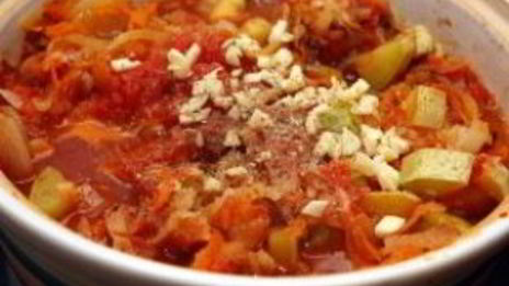 рагу из патиссонов и кабачков