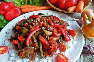 Рагу из печенки с овощами