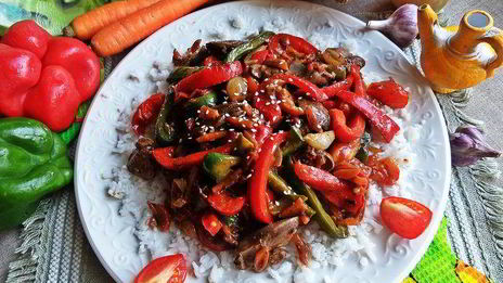 рагу из печенки с овощами