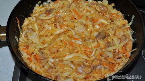 рагу из свинины с тушеной капустой