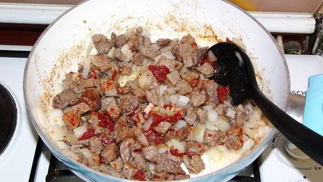 рагу из зеленого горошка с мясом