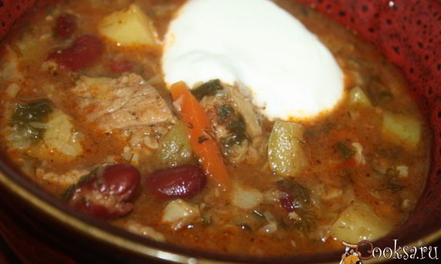 Рецепт рагу с говядиной, овощами и фасолью в мультиварке