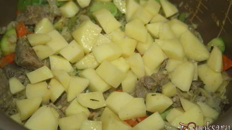 рагу с говядиной, овощами и фасолью в мультиварке