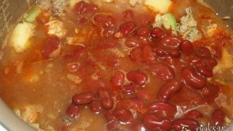 рагу с говядиной, овощами и фасолью в мультиварке