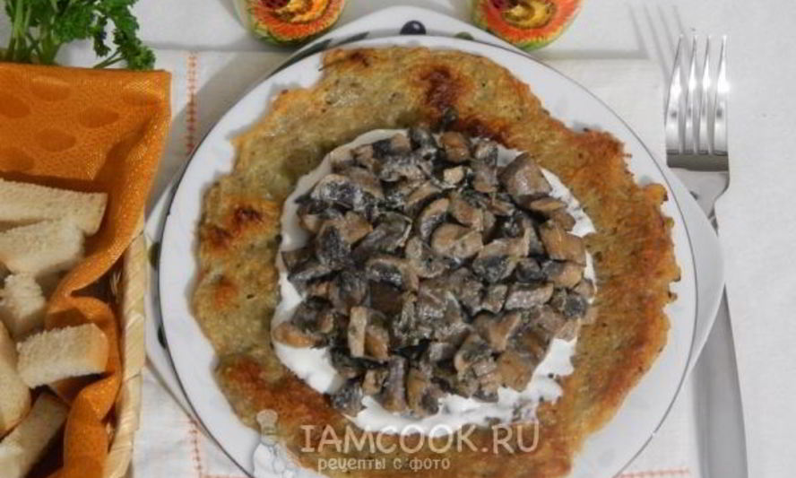Рецепт решти из картофеля с грибным рагу
