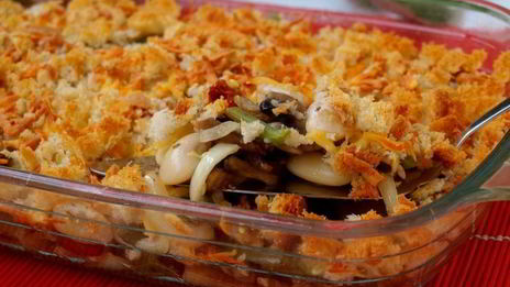 запеченное рагу из фасоли с шампиньонами