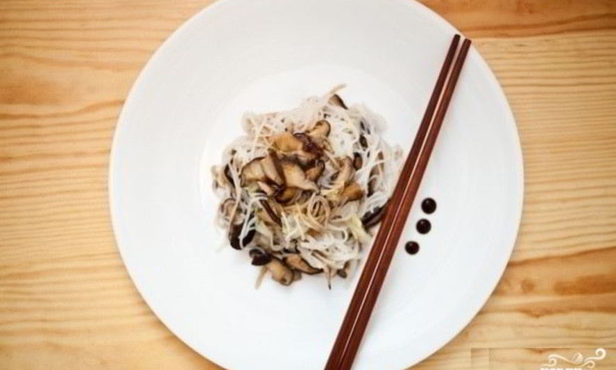 Рецепт рисовая лапша с грибами