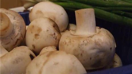 рисовая лапша с креветками, мидиями и овощами