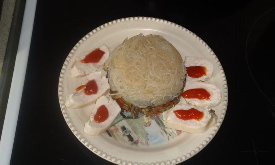 Рецепт рисовая лапша с овощами и курицей