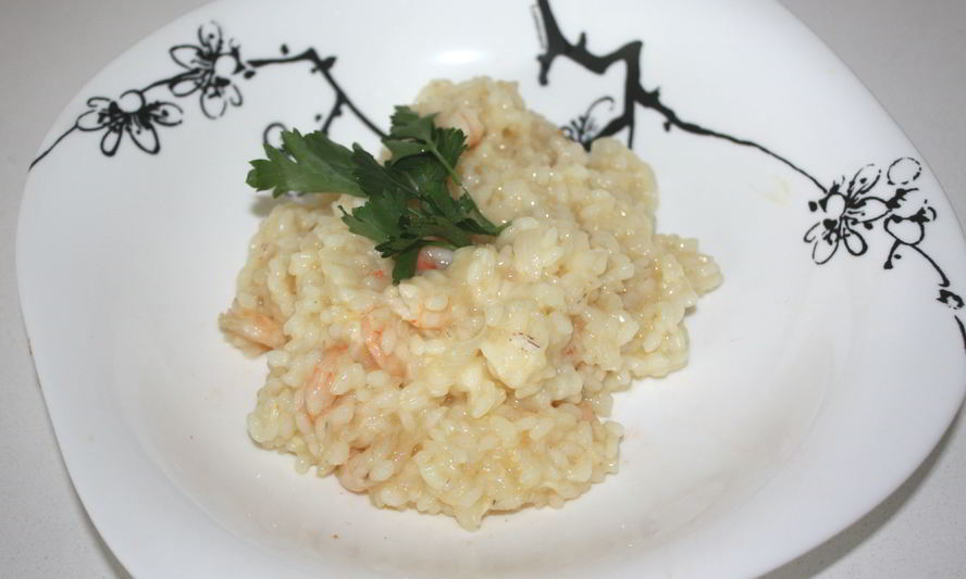 Рецепт нежное ризотто с креветками