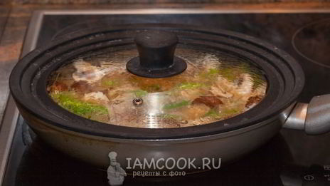 постное ризотто со спаржей и шампиньонами