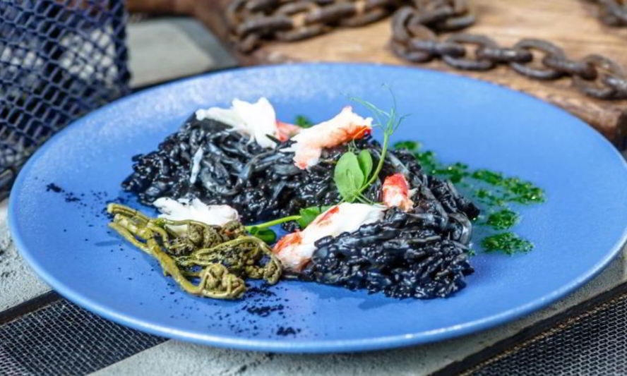 Рецепт ризотто c кальмаром и крабом