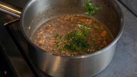 ризотто с белыми грибами и трюфельной пастой