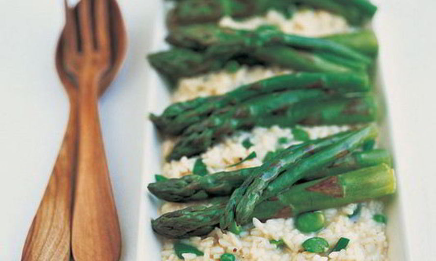 Рецепт ризотто с бобами и спаржей