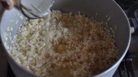 ризотто с грибами и курицей