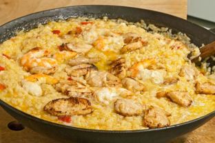 Ризотто с индейкой и креветками