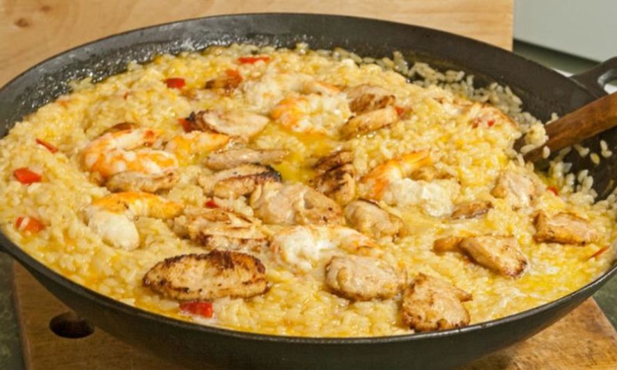 Рецепт ризотто с индейкой и креветками