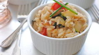 Ризотто с кабачками и помидорами