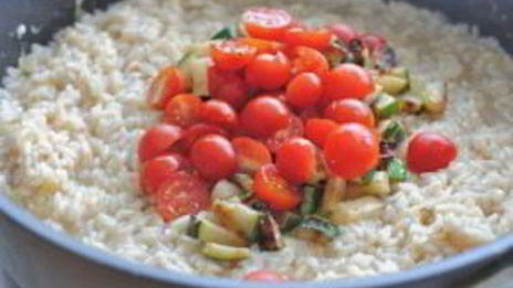 ризотто с кабачками и помидорами