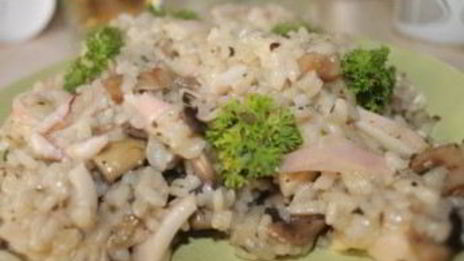 ризотто с кальмарами