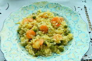 Ризотто с креветками и сливками