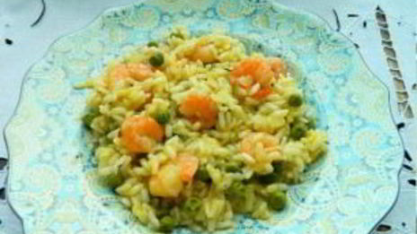 ризотто с креветками и сливками