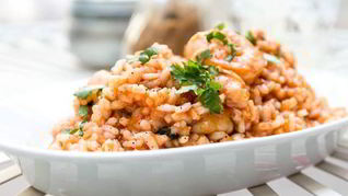 Ризотто с креветками и сыром фета