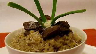 Ризотто с куриной печенью